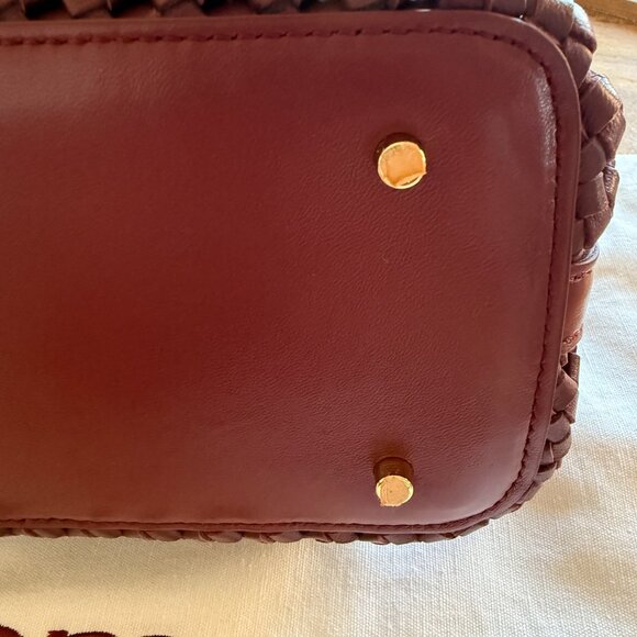 Elleme Paris Small Boomerang Woven Leather Burgundy - Picture 4 of 7